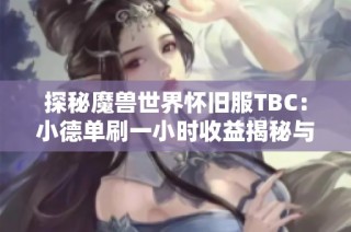 探秘魔兽世界怀旧服TBC：小德单刷一小时收益揭秘与技巧分享