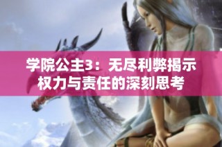 学院公主3：无尽利弊揭示权力与责任的深刻思考