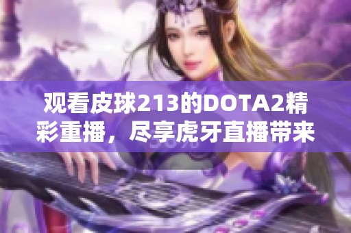 观看皮球213的DOTA2精彩重播，尽享虎牙直播带来的精彩瞬间