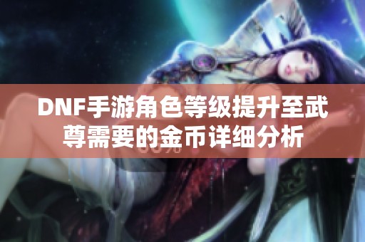 DNF手游角色等级提升至武尊需要的金币详细分析