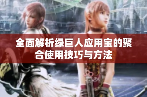 全面解析绿巨人应用宝的聚合使用技巧与方法