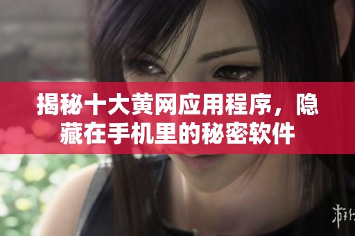揭秘十大黄网应用程序，隐藏在手机里的秘密软件