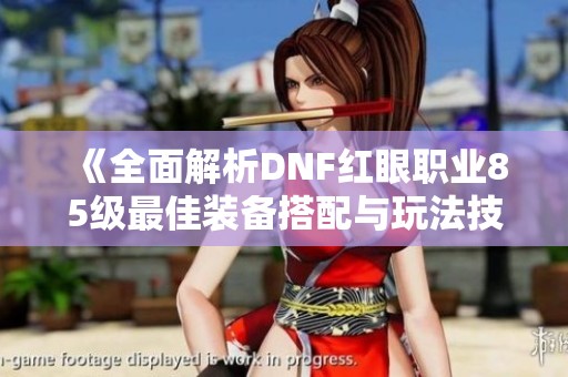 《全面解析DNF红眼职业85级最佳装备搭配与玩法技巧》