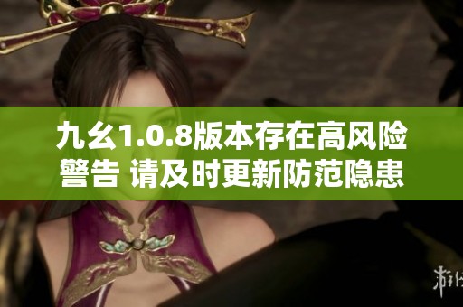 九幺1.0.8版本存在高风险警告 请及时更新防范隐患
