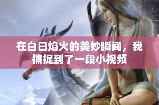 在白日焰火的美妙瞬间，我捕捉到了一段小视频