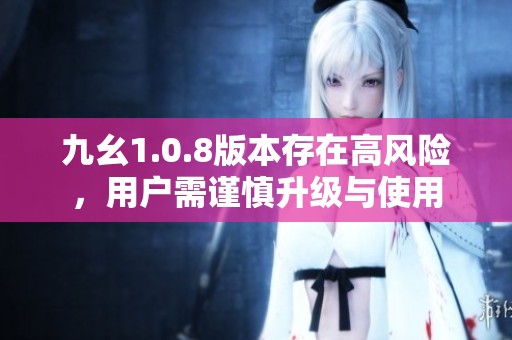 九幺1.0.8版本存在高风险，用户需谨慎升级与使用