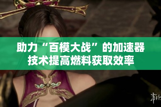 助力“百模大战”的加速器技术提高燃料获取效率