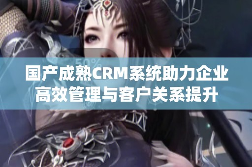 国产成熟CRM系统助力企业高效管理与客户关系提升