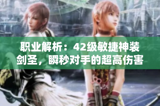 职业解析：42级敏捷神装剑圣，瞬秒对手的超高伤害揭秘
