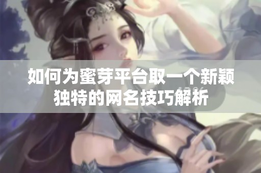 如何为蜜芽平台取一个新颖独特的网名技巧解析
