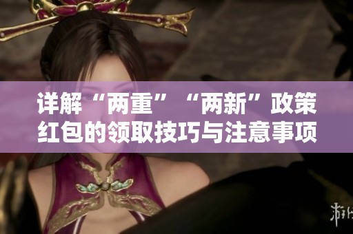 详解“两重”“两新”政策红包的领取技巧与注意事项