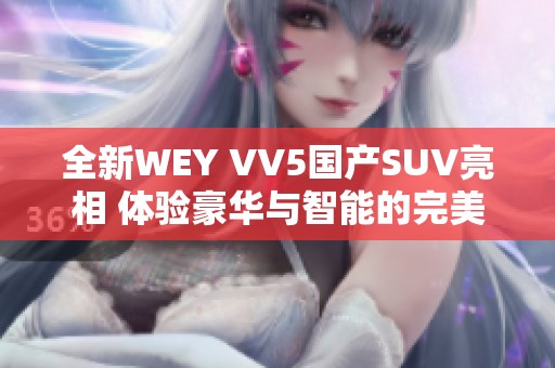 全新WEY VV5国产SUV亮相 体验豪华与智能的完美结合