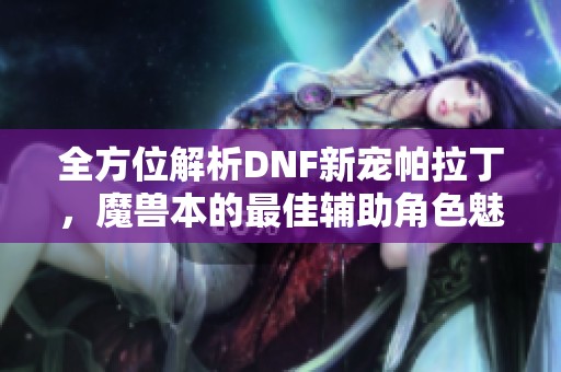 全方位解析DNF新宠帕拉丁，魔兽本的最佳辅助角色魅力所在