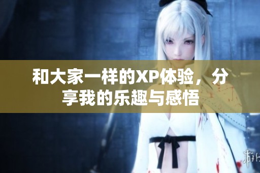 和大家一样的XP体验，分享我的乐趣与感悟
