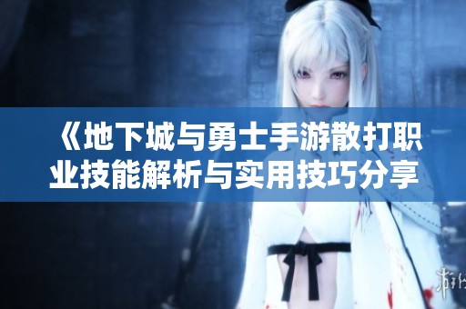 《地下城与勇士手游散打职业技能解析与实用技巧分享》