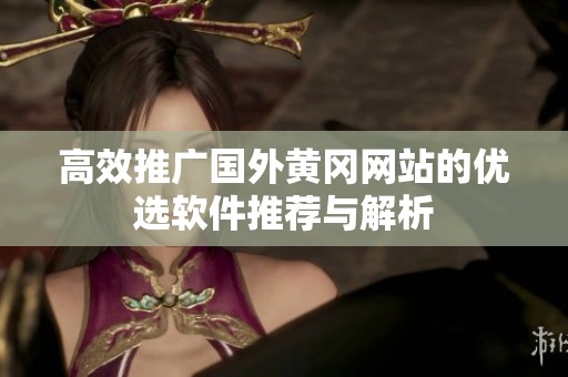 高效推广国外黄冈网站的优选软件推荐与解析