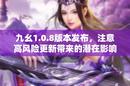 九幺1.0.8版本发布，注意高风险更新带来的潜在影响
