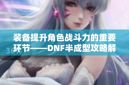 装备提升角色战斗力的重要环节——DNF半成型攻略解析