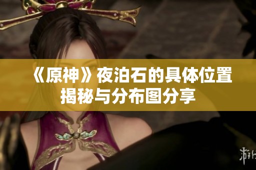 《原神》夜泊石的具体位置揭秘与分布图分享