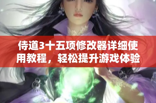 侍道3十五项修改器详细使用教程，轻松提升游戏体验