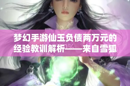 梦幻手游仙玉负债两万元的经验教训解析——来自雪狐手游网的评测报告