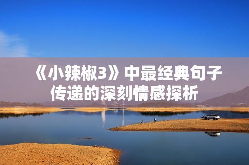 《小辣椒3》中最经典句子传递的深刻情感探析