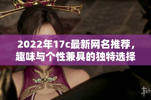 2022年17c最新网名推荐，趣味与个性兼具的独特选择
