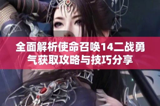 全面解析使命召唤14二战勇气获取攻略与技巧分享