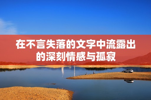 在不言失落的文字中流露出的深刻情感与孤寂