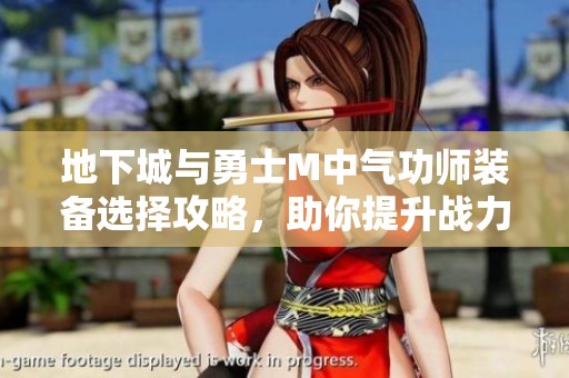 地下城与勇士M中气功师装备选择攻略，助你提升战力