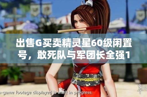 出售G买卖精灵星60级闲置号，敢死队与军团长全强10级