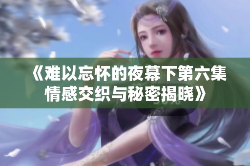 《难以忘怀的夜幕下第六集情感交织与秘密揭晓》