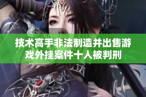 技术高手非法制造并出售游戏外挂案件十人被判刑