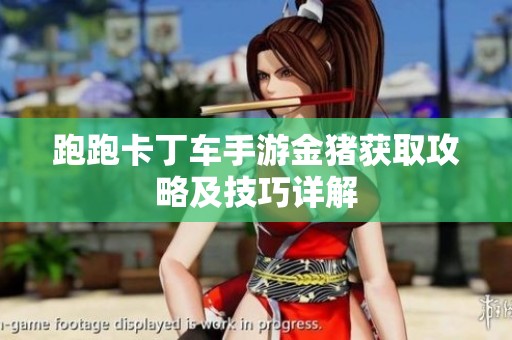 跑跑卡丁车手游金猪获取攻略及技巧详解