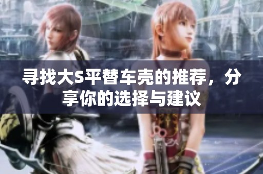 寻找大S平替车壳的推荐，分享你的选择与建议