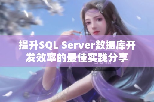 提升SQL Server数据库开发效率的最佳实践分享