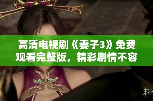 高清电视剧《妻子3》免费观看完整版，精彩剧情不容错过