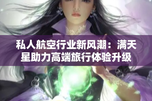 私人航空行业新风潮：满天星助力高端旅行体验升级