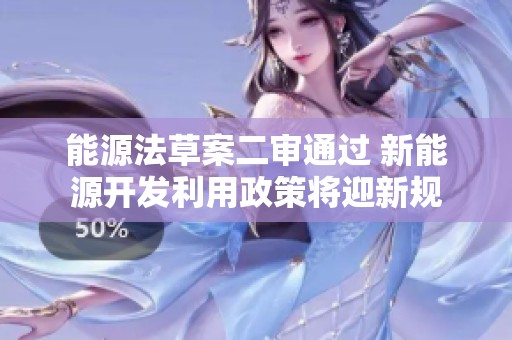 能源法草案二审通过 新能源开发利用政策将迎新规