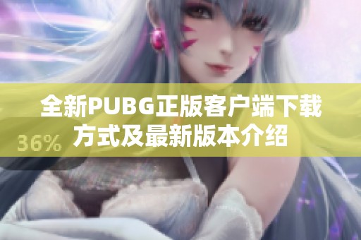 全新PUBG正版客户端下载方式及最新版本介绍