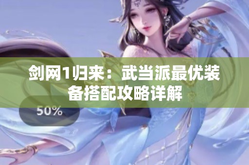 剑网1归来：武当派最优装备搭配攻略详解