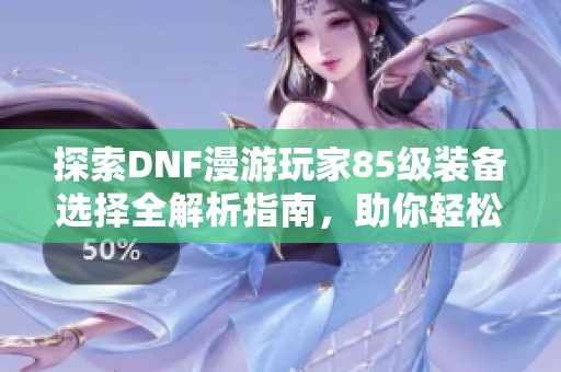 探索DNF漫游玩家85级装备选择全解析指南，助你轻松提升战斗力