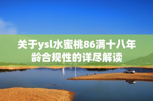 关于ysl水蜜桃86满十八年龄合规性的详尽解读