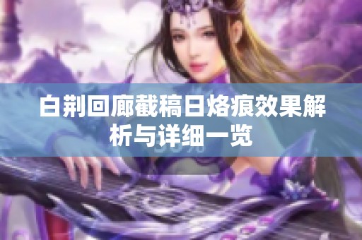 白荆回廊截稿日烙痕效果解析与详细一览