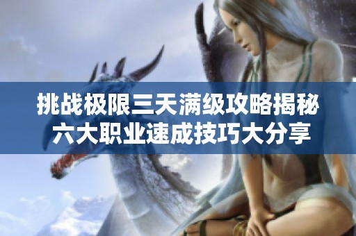 挑战极限三天满级攻略揭秘 六大职业速成技巧大分享