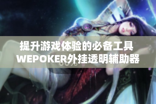 提升游戏体验的必备工具 WEPOKER外挂透明辅助器详解