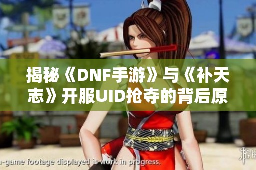 揭秘《DNF手游》与《补天志》开服UID抢夺的背后原因与策略