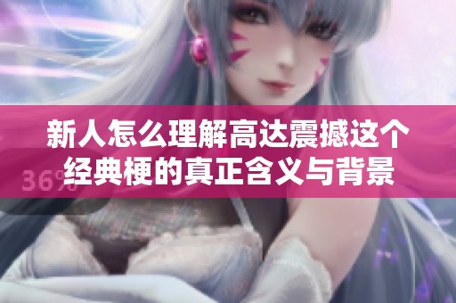 新人怎么理解高达震撼这个经典梗的真正含义与背景