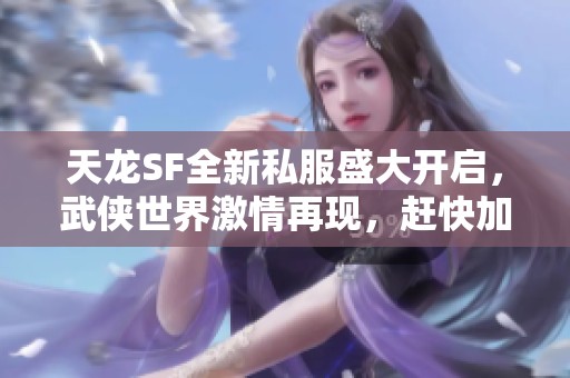 天龙SF全新私服盛大开启，武侠世界激情再现，赶快加入!