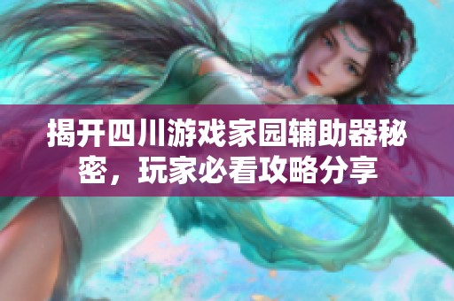 揭开四川游戏家园辅助器秘密，玩家必看攻略分享